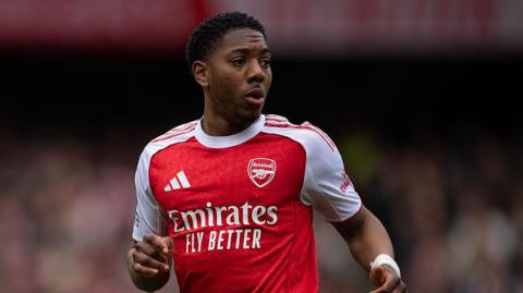 Myles Lewis-Skelly in action for Arsenal