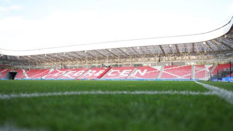A general view of an empty Nagyerdei Stadion