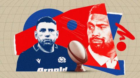 Composite image of Finn Russell and Ardie Savea