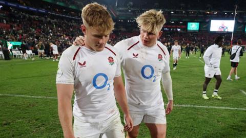 Henry Pollock and Fin Smith after defeat by South Africa