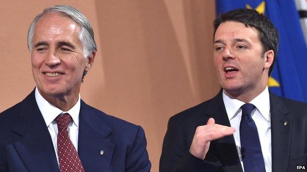 Giovanni Malago and Matteo Renzi
