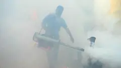 கொசு மருந்து அடிக்கப்படும் காட்சி