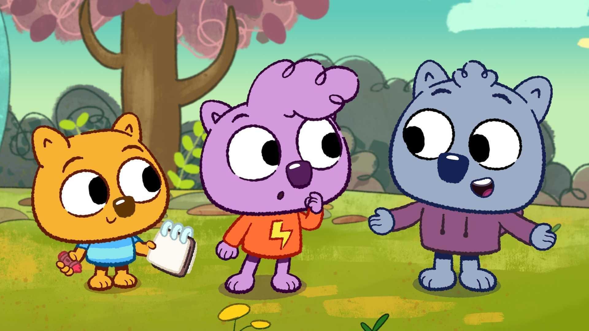 A playful trio of animated marsupials from Work it Out Wombats on PBS KIDS
