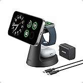 Anker MagSafe Charger Compatible, MagGo 3-in-1 Qi2 15W Charging Station | Wireless Charger, Magnetic Charging Stand for iPhon