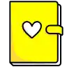 Notebook with heart shaped image