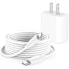 CYQAPC 10FT 30W USB Type C Fast Wall Charger Block for iPhone 16e 16 15 Pro Max, AirPods 4 4th Wall Plug Cube Brick iPad Pro 13/12.9 in, iPad Air 13 iPad 10th Generation,USB C to USB C Charging Cable