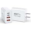 40W iPhone 16 15 Charger Block,2Pack USBC Charger Fast Charging Cube,4Ports USB Type C Wall Charging PD&QC Apple Adapter Multiport Brick Apple Box for iPhone 16/15/14/13/12/11/Pro Max/XS/X, iPad Pro