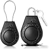 IP68 Waterproof Lockable AirTag Holder 2 Pack, Steel Cable Anti-Lost Case for Apple AirTag, for Luggage, Keys, Bikes (Black)