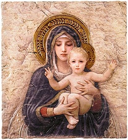 Amazon.com: catholic.christianbrands Bourguereau Madonna and Child Icon Plaque : Home & Kitchen