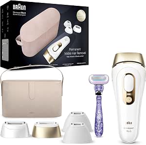 Braun IPL, Silk·Expert Pro 5, IPL Hair Removal for Women and Men, Permanent Laser Hair Reduction At-Home, 4 Heads, IPL5347