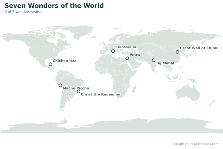 Preview of the Seven Wonders of the World map