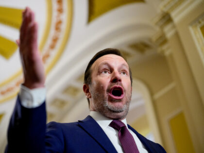 Chris Murphy Mouth Sen. Christopher Murphy (D-CT) speaks to reporters following a Democratic policy luncheon