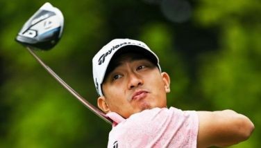The Philippines' Lloyd Jefferson Go plays a shot during the second round of China Open Golf tournament in Shenzhen, in southern China's Guangdong province on May 3, 2024.