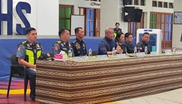 In this photo uploaded on Facebook on Aug. 21, 2026 shows Zamboanga City Police Office Director PCOL Fidel Fortaleza Jr. joins DILG Secretary Juanito Victor �Jonvic� Remulla Jr. during a press briefing on the recent school shooting in Zamboanga City.