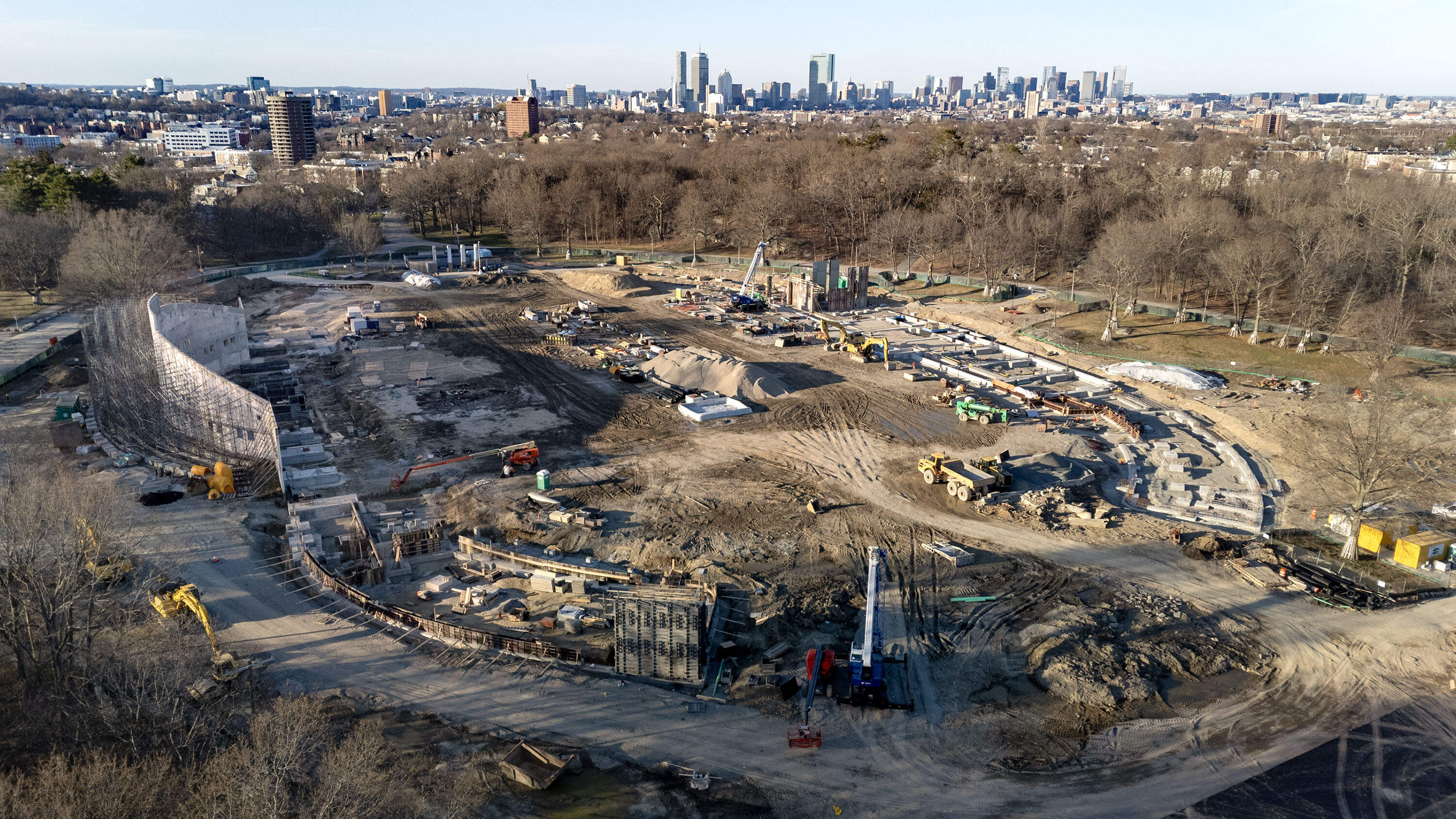 White Stadium under construction, as pictured in April. (Robin Lubbock/WBUR)