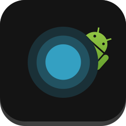 Fleksy app icon with Android robot peaking from behind