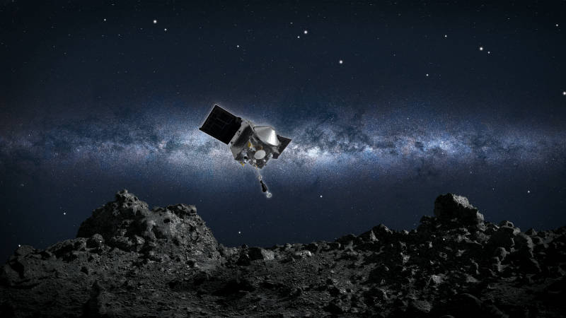 Illustration of OSIRIS-REx near asteroid