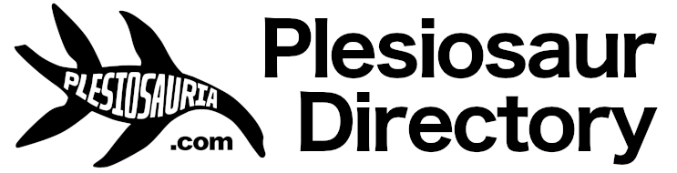 Plesiosaur Directory title banner with logo showing a plesiosaur outline