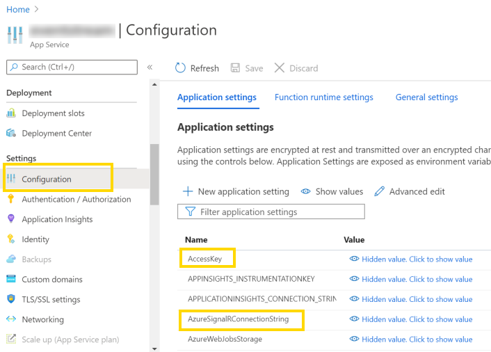 Function App configuration