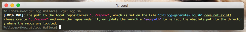 'Error 001' message as on release v0.1.3 Error 001