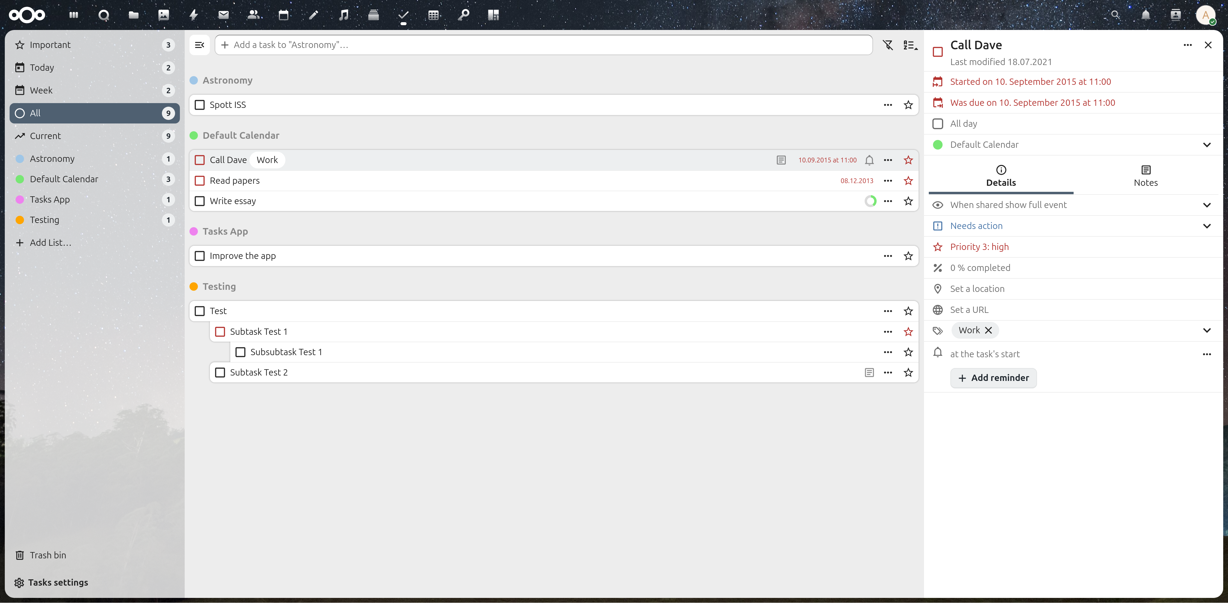 tasks