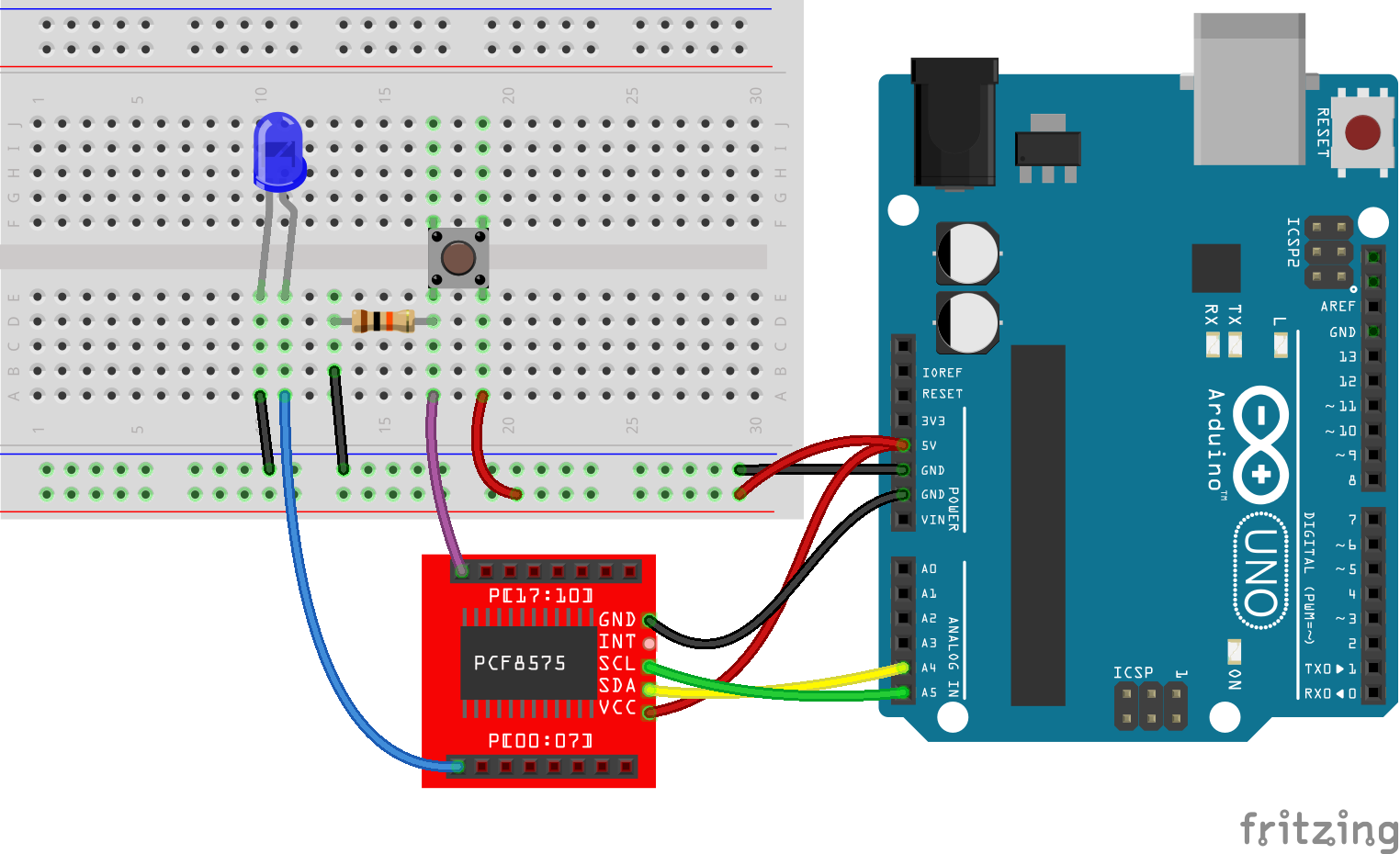 PCF8575 Led & Button