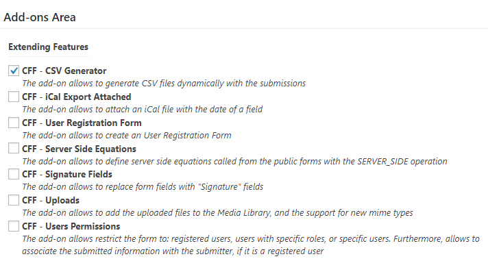 CSV Generator Add-on
