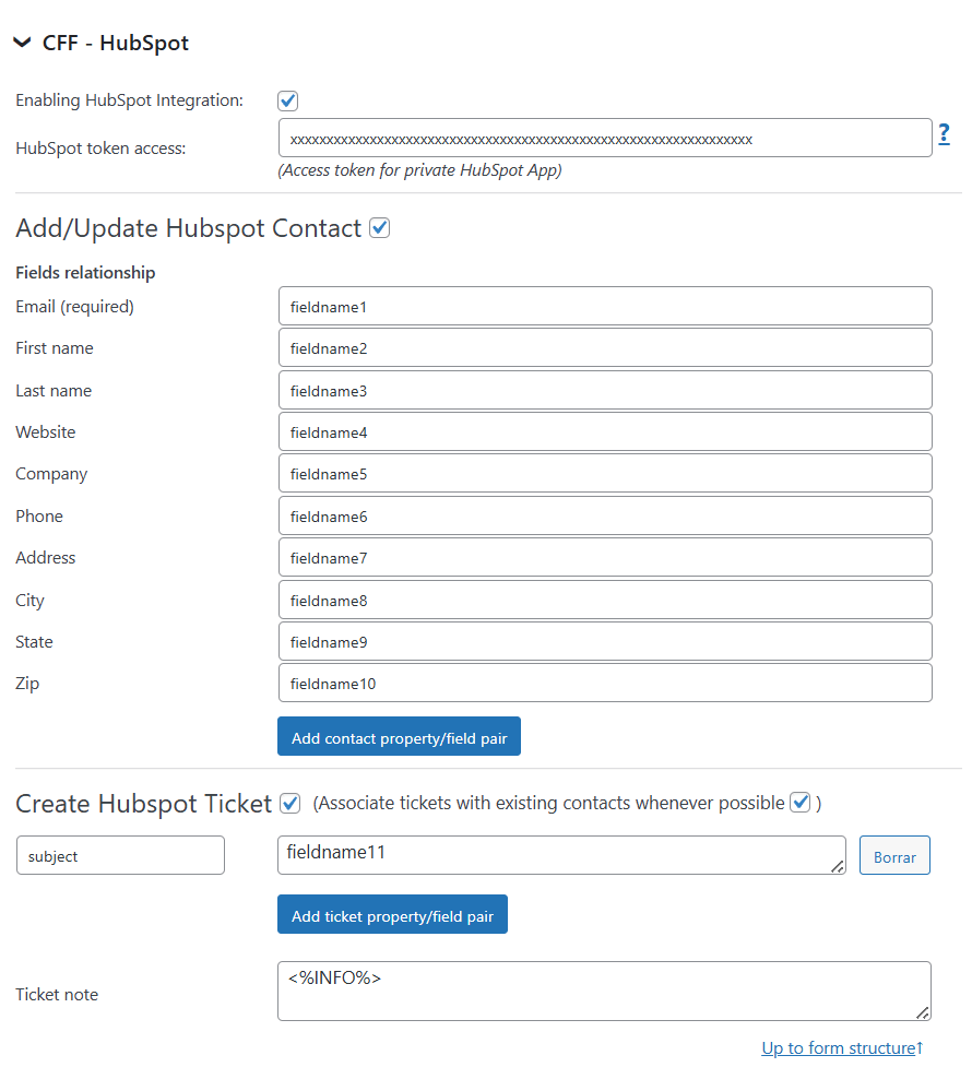 HubSpot Settings