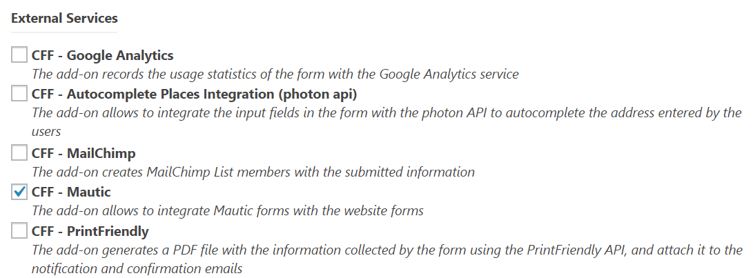 Mautic Add-On