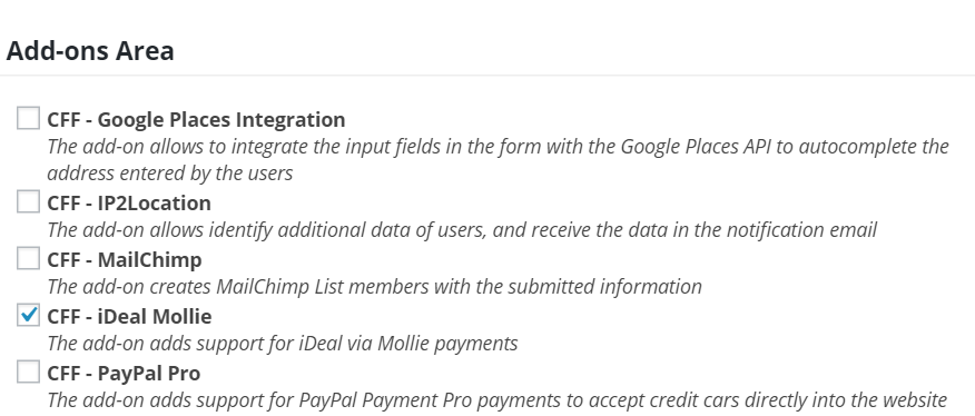 Mollie (iDeal) Add-On