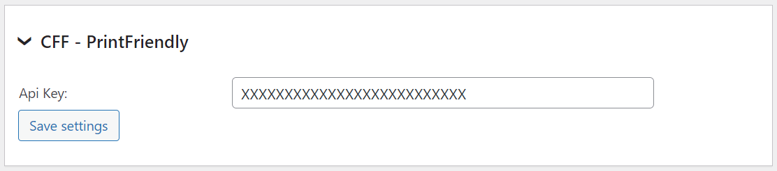 PrintFriendly API Key