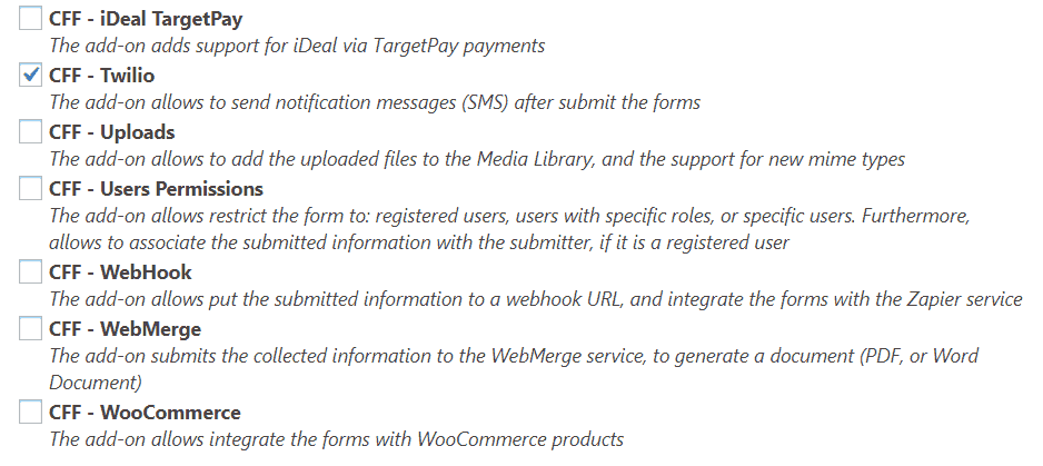Add-on activation