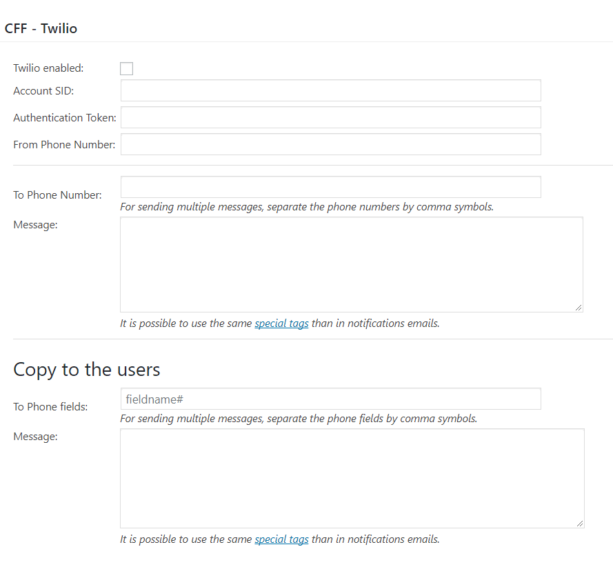 Add-on settings