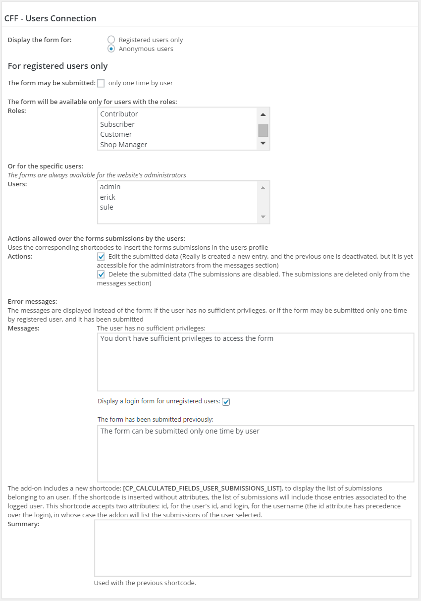 Users Permissions Add-on