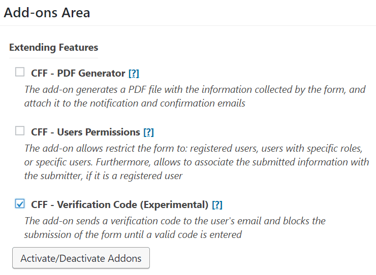 Activate Add-on