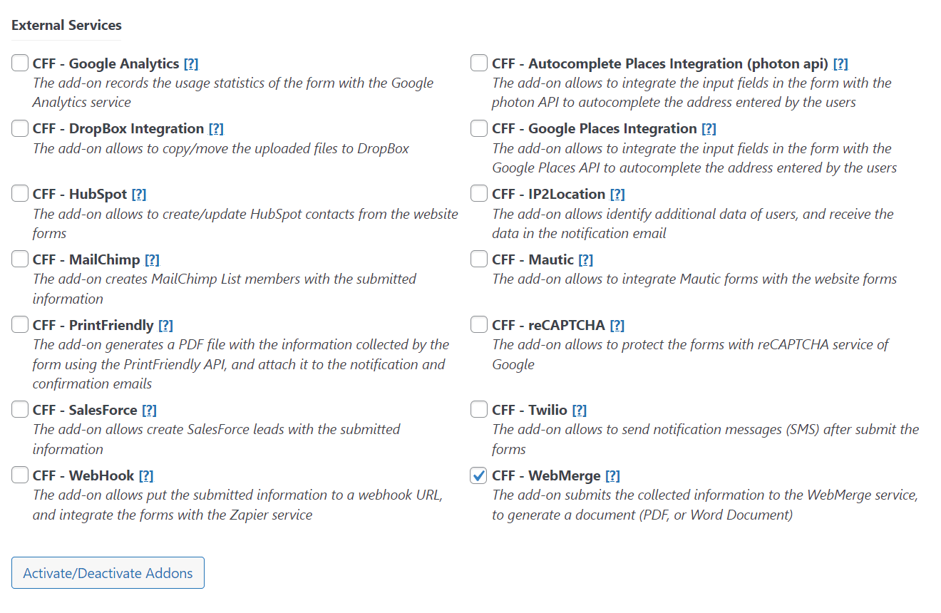 WebMerge Add-on