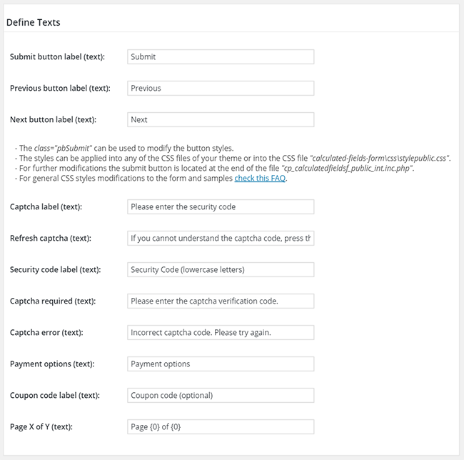 Texts Section