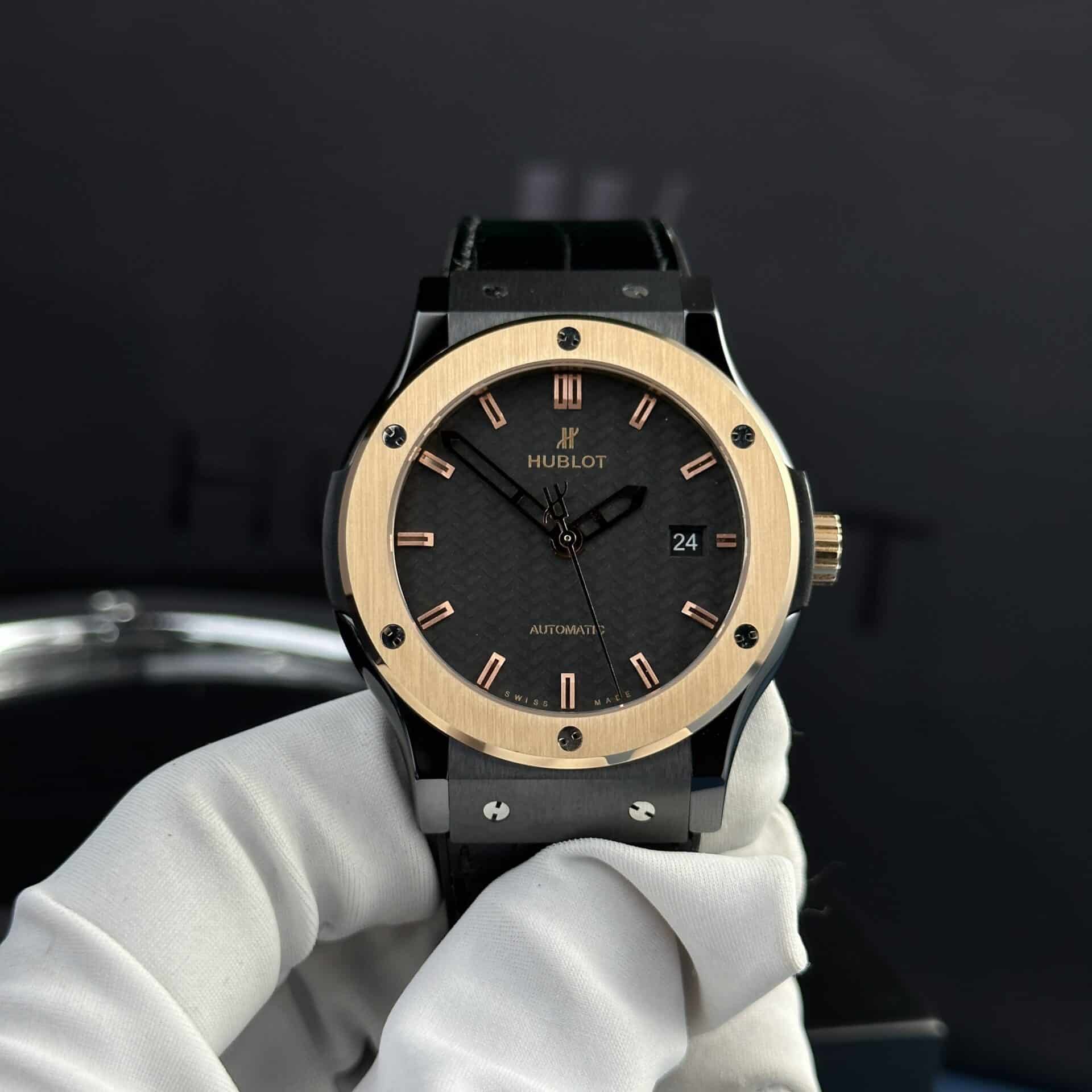 Hublot Classic Fusion Ceramic King Gold Carbon Dial Super Clone 42mm