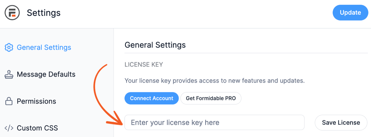 Global Settings Enter License Key