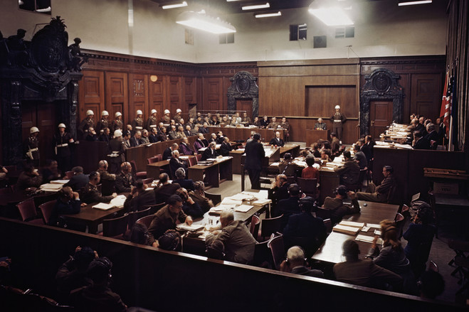 A general view of the trial of Nazi war criminals in Nuremberg in 1946.