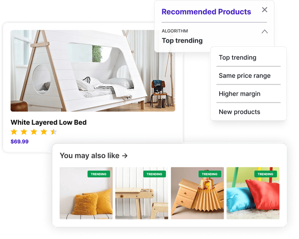 VWO Commerce product recommendations and merchandising controls