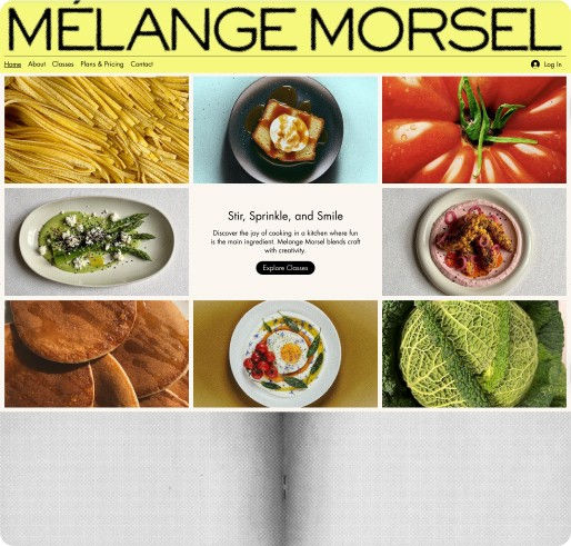 Wix business template for a cooking class and culinary school