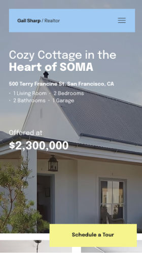 Wix real estate template for a single property listing page