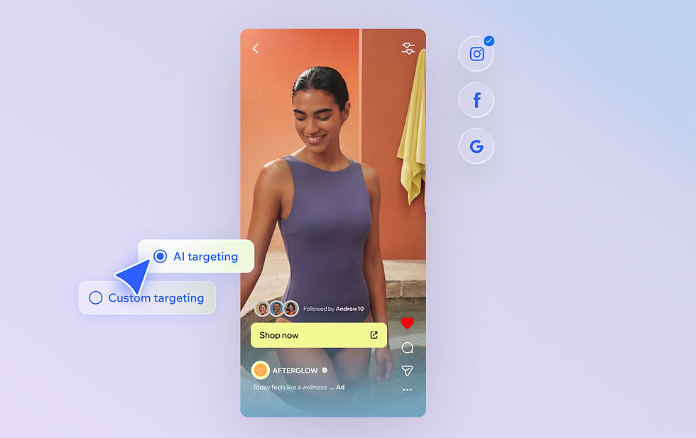 Wix Google and Meta ads manager with AI targeting for cross-channel campaigns