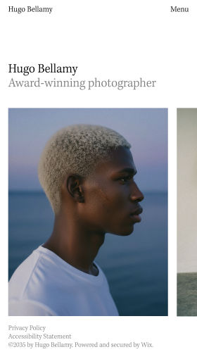 Wix portfolio template for a professional fashion photographer