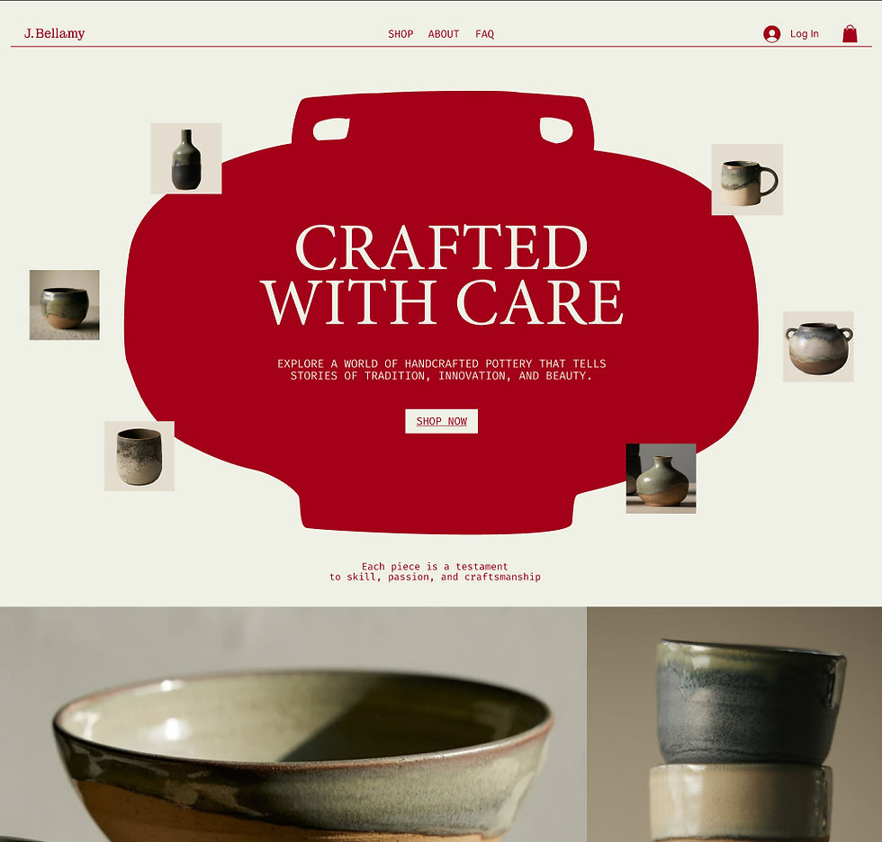 Wix eCommerce template for a handcrafted pottery and ceramics store