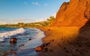 Red Sand From Pu'u Olai Cinder Cone on Oneuli Beach