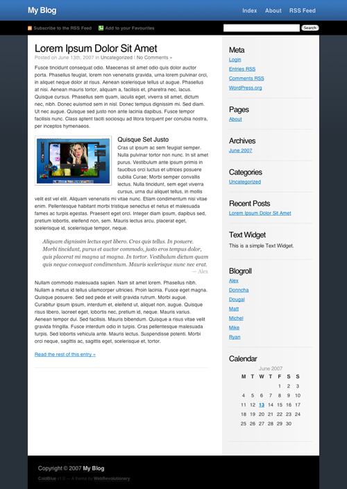 ColdBlue WordPress Theme