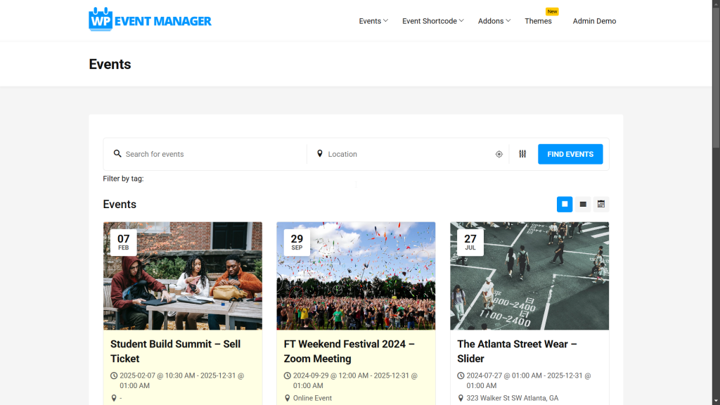 WP Event Manager