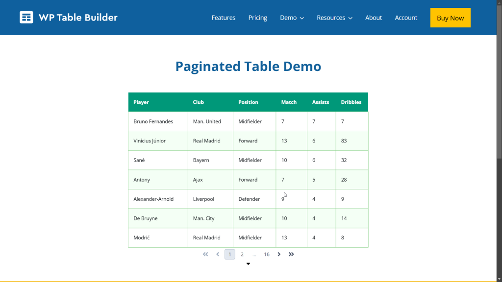 WP Table Builder
